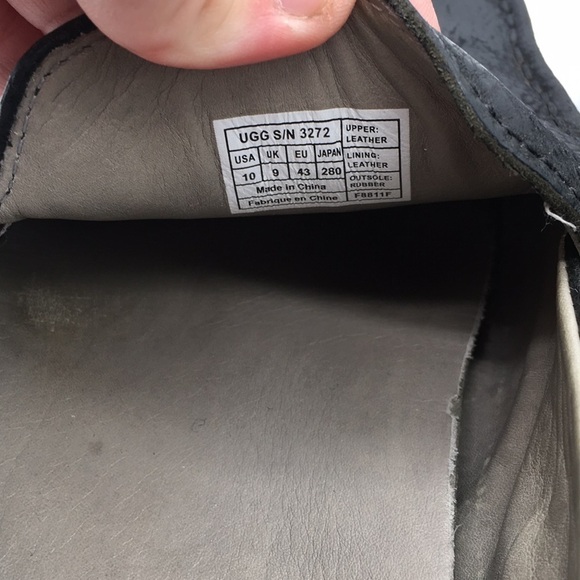 UGG Ballard Black Leather Slip On Loafers - Picture 7 of 8